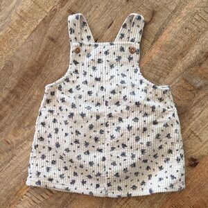 Zara Corduroy Floral Overalls Dress with Diaper Cover Shorts